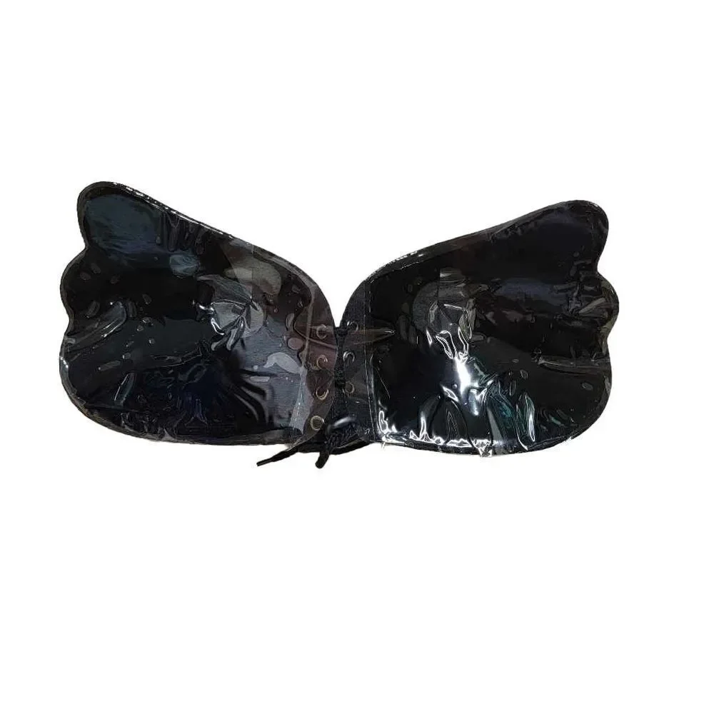 Self Adhesive Bra B Cup Backless Winged Goddess Black